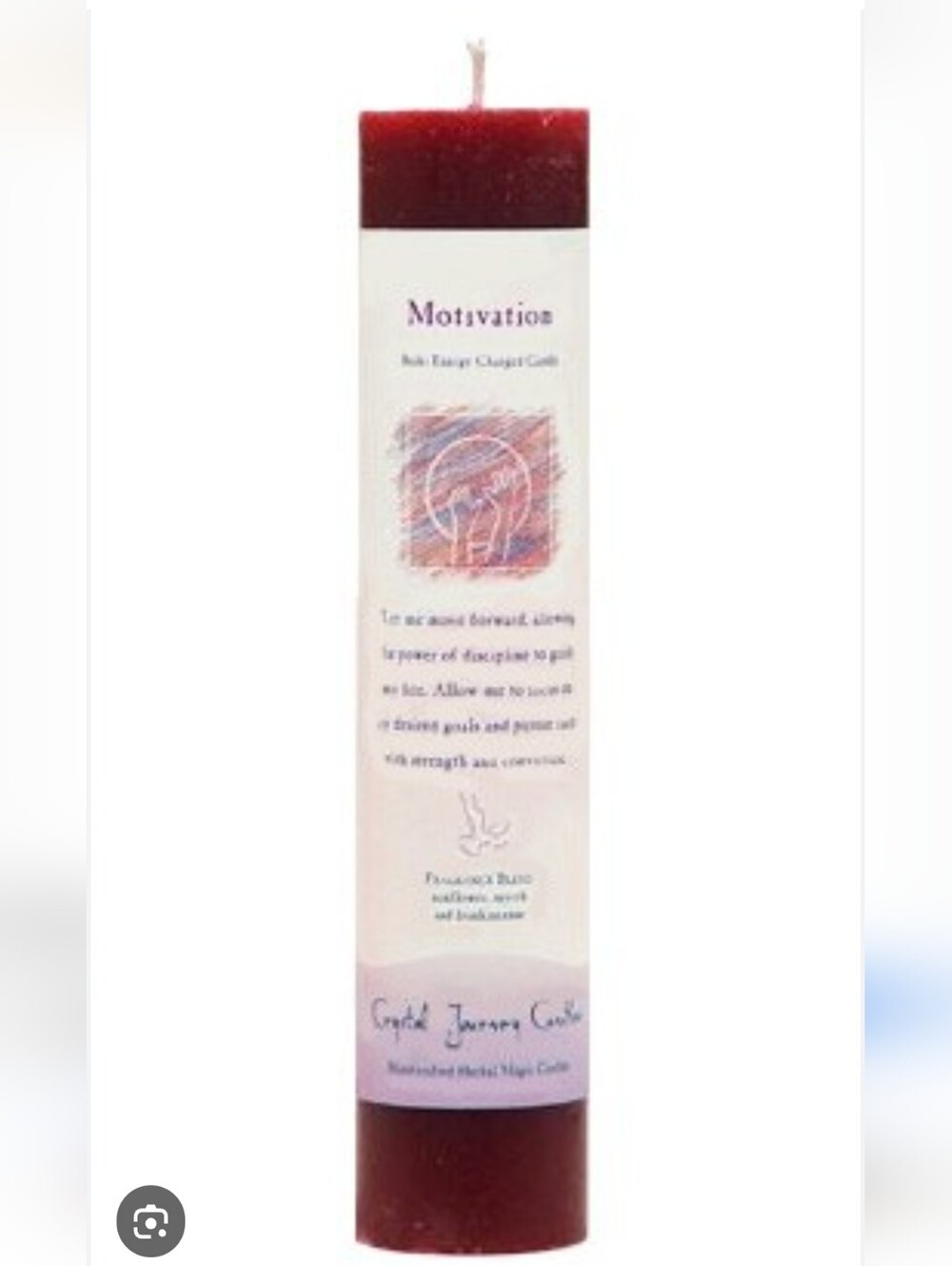 Motivation Crystal Journey Candle - White & Purple Label with Maroon Base
